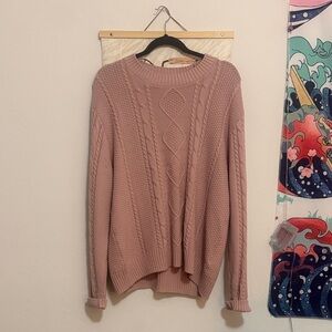 Hollister Pink Cable Knit Sweater